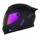 Casco Shaft 502sp Solid Negro Morado Visor Revo Morado