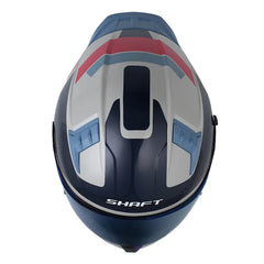 Casco Shaft 504 Lue Gris Claro Rojo Visor Iridium Azul