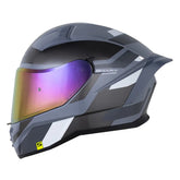 Casco Shaft 504 Lue Gris Oscuro Visor Iridium Rojo