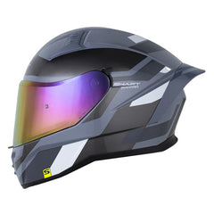 Casco Shaft 504 Lue Gris Oscuro Visor Iridium Rojo