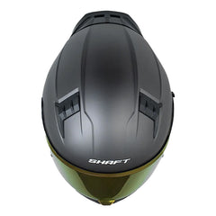 Casco Shaft 504 Solid Gris Oscuro Negro Visor Iridium Rojo