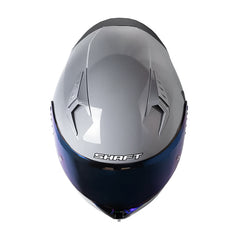 Casco Shaft 526Sp Evo Solid Silver Gris Visor Iridium Azul