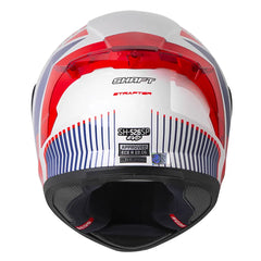 Casco Shaft 526Sp Evo Strafter Blanco Rojo Visor Iridium Azul