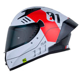 Casco Shaft 526Sp Evo Troy Gris Rojo Visor Smoke