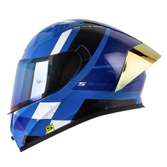 Casco Shaft 52Sp Evo Bandox Azul Blanco Visor Iridium Azul