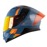 Casco Shaft 526 Sp Evo Bandox Azul Naranja Visor Revo Rojo