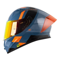 Casco Shaft 52Sp Evo Bandox Azul Naranja Visor Revo Rojo