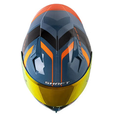 Casco Shaft 52Sp Evo Bandox Azul Naranja Visor Revo Rojo