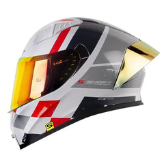 Casco Shaft 52Sp Evo Bandox Gris Visor Revo Rojo
