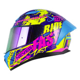 Casco Shaft 547sp Brancer Morado Fucsia Visor Revo Morado