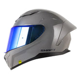 Casco Shaft 547sp Solid Gris Oscuro Azul Visor Iridium Azul
