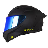 Casco Shaft 547sp Solid Negro Amarillo Visor Iridium Azul