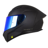 Casco Shaft 547sp Solid Negro Gris Oscuro Visor Iridium Azul