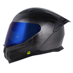 Casco Shaft 549Sp Solid Gris Metalico Negro Visor Iridium Azul