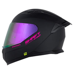 Casco Shaft 549Sp Solid Negro Fucsia Visor Revo Morado