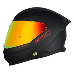 Casco Shaft 549Sp Solid Negro Rojo Visor Revo Rojo