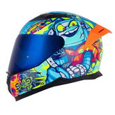 Casco Shaft 549 Sp Doom Bots Azul Visor Iridium Azul