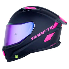 Casco Shaft 556 Taipan Solid Negro Fucsia Visor Revo Fucsia