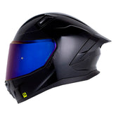 Casco Shaft 558Sp Solid Negro Gris Visor Iridium Azul