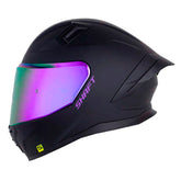 Casco Shaft 558Sp Solid Negro Morado Visor Revo Morado