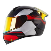 Casco Shaft 560 Evo Crawler Gris Oscuro Rojo Visor Iridium Rojo