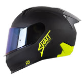Casco Shaft 560 Evo Solid Negro Amarillo Neón Visor Iridium Azul