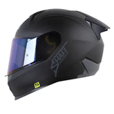 Casco Shaft 560 Evo Solid Negro Gris Visor Iridium Azul