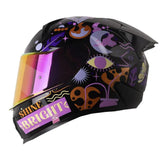 Casco Shaft 560 Evo Unstoppable Negro Dorado Visor Revo Morado