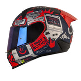 Casco Shaft 560 G2g Gris Oscuro Rojo Visor Iridium Azul