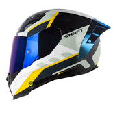 Casco Shaft 562 R Born Gris Amarillo Visor Iridium Azul