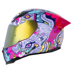 Casco Shaft 562 R Maniac_X Fucsia Morado Visor Iridium Morado