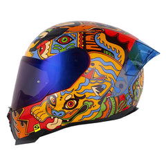 Casco Shaft 562 R Manic_X Rojo Naranja Visor Iridium Azul
