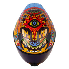 Casco Shaft 562 R Manic_X Rojo Naranja Visor Iridium Azul