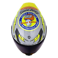 Casco Shaft 562 R Old School Gris Amarillo Neon Visor Iridium Azul