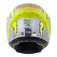 Casco Shaft 562 R Old School Gris Amarillo Neon Visor Iridium Azul