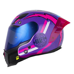 Casco Shaft 562 R Old School Morado Fuscia Visor Iridium Azul