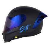 Casco Shaft 562 R_Solid Negro Azul Visor Iridium Azul
