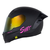 Casco Shaft 562 R_Solid Negro Fucsia Visor Iridium Morado
