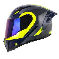 Casco Shaft 562 R Suuroka Gris Oscuro Amarillo Visor Iridium Azul