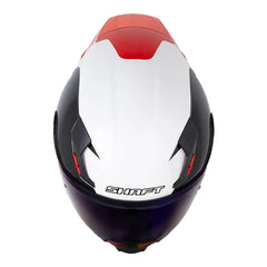 Casco Shaft 562 R Trax Blanco Rojo Visor Iridium Azul