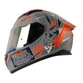Casco Shaft 582Sp Evo Randamu Gris Naranja Visor Iridium Azul