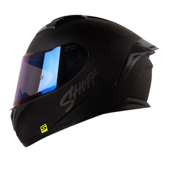 Casco Shaft 582Sp Evo Solid Negro Gris Visor Iridium Azul