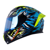 Casco Shaft 582Sp Evo Tigerface Negro Azul Visor Iridium Azul