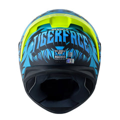 Casco Shaft 582Sp Evo Tigerface Negro Azul Visor Iridium Azul