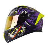 Casco Shaft 582Sp Evo Tigerface Negro Morado Visor Iridium Morado