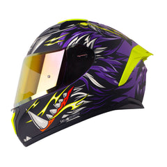 Casco Shaft 582Sp Evo Tigerface Negro Morado Visor Iridium Morado