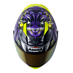 Casco Shaft 582Sp Evo Tigerface Negro Morado Visor Iridium Morado