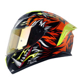 Casco Shaft 582Sp Evo Tigerface Negro Naranja Visor Iridium Rojo