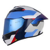 Casco Shaft 584 Sp Downx Blanco Azul Oscuro Visor Iridium Azul