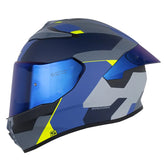 Casco Shaft 584 Sp Downx Gris Oscuro Azul Visor Iridium Azul